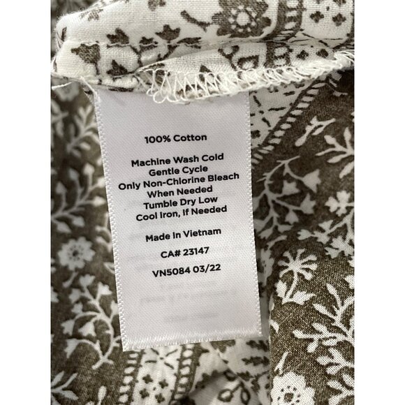 Talbots Top Size Medium Floral Sleeveless White Brown Lightweight Boho Cottage - Picture 3 of 6